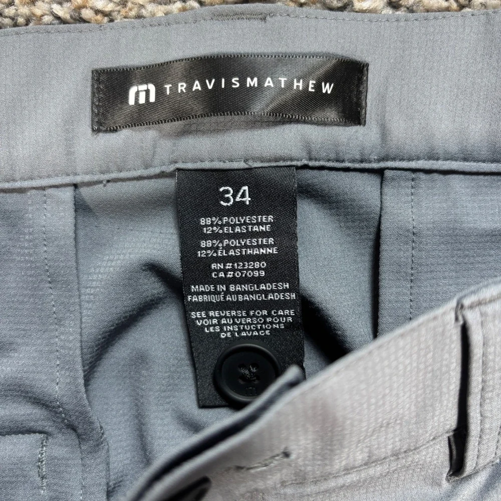 Travis Mathew Men's 34 Grey Active Tech Performance Jogger Pants Golf Casual
